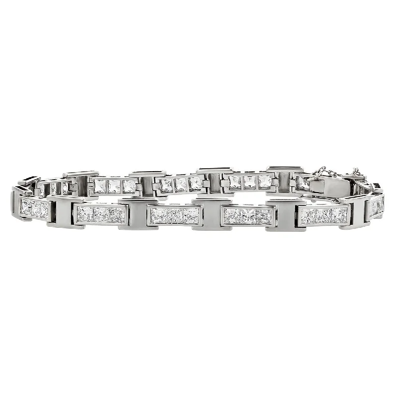 Ladies bracelets with lace agate -5.55-Carat Princess-Cut Diamond Station Bracelet