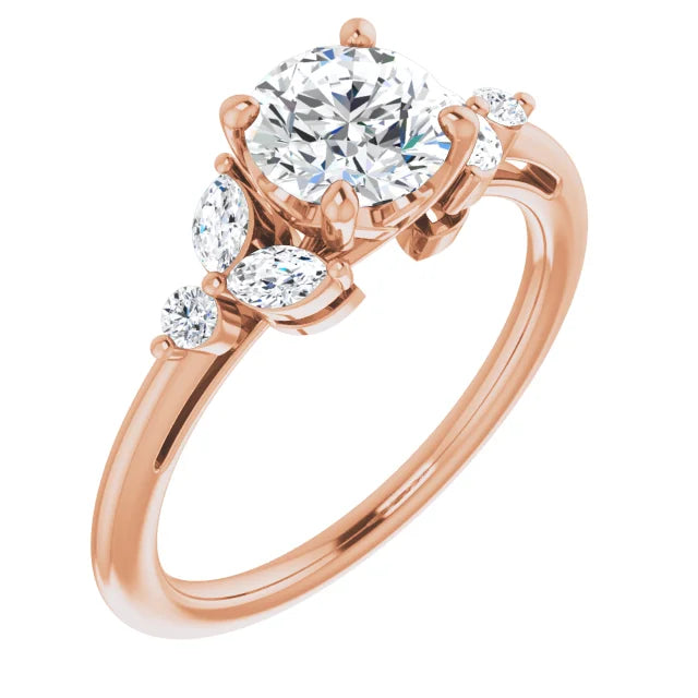 engagement-minimalist-sapphire-ring-AURELIE 14K Rose Gold Oval Lab Grown Diamond Engagement Ring