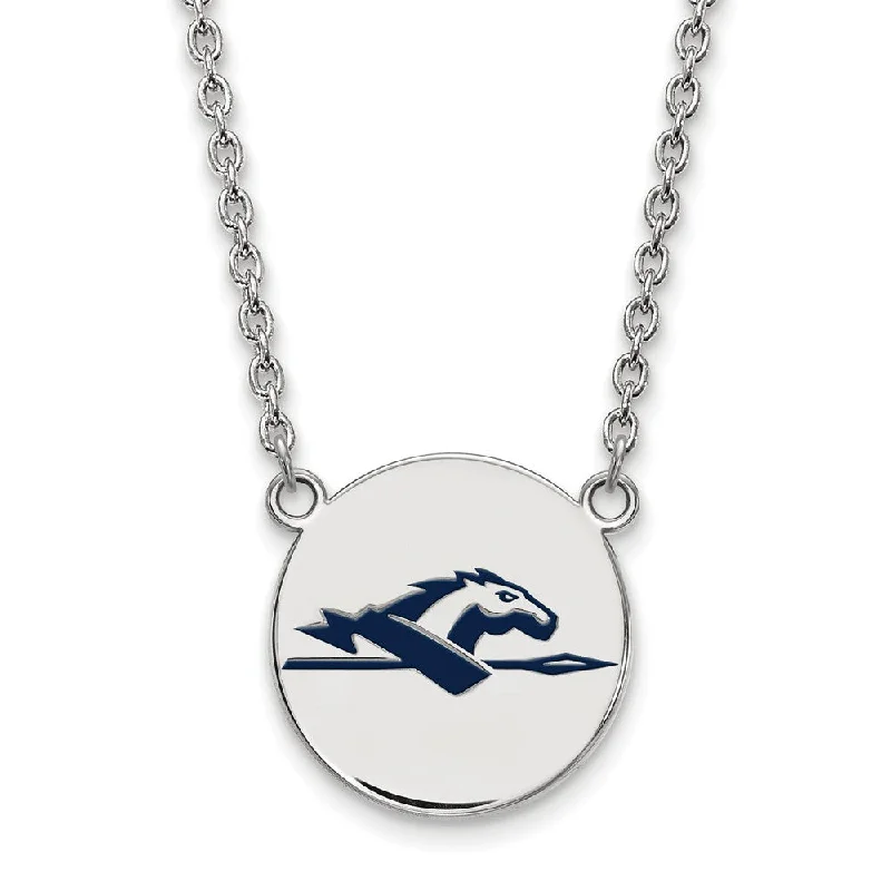 Ladies necklaces for night glamour -Sterling Silver Longwood U Large Enamel Disc Necklace