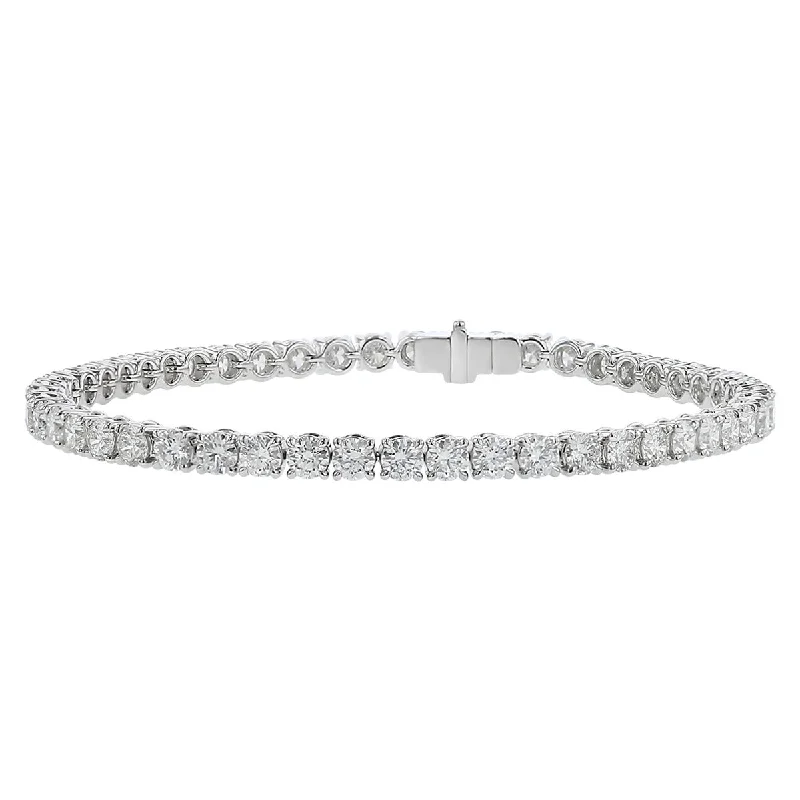 Ladies bracelets offbeat charm -Classic Diamond Line Tennis Bracelet