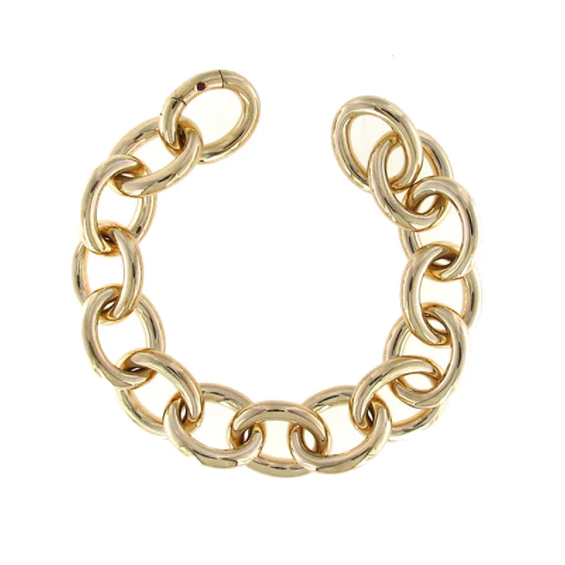 Ladies bracelets with loop charms -18Kt Gold Link Bracelet