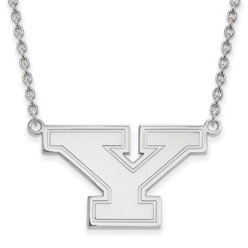 Ladies necklaces with flame pendants -Sterling Silver Youngstown State Large Initial Y Necklace, 18 Inch