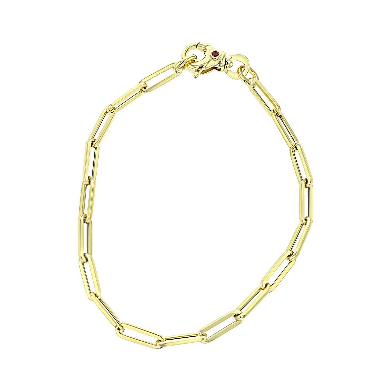 Ladies bracelets whisper-light -18K Yellow Gold Paperclip Link Bracelet