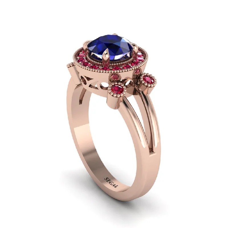 engagement-handmade-silver-ring-Radiant Sapphire Halo Gold Engagement Ring - Madilyn No. 59