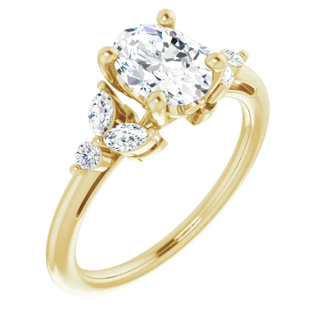 engagement-wedding-diamond-ring-AURELIE 14K Yellow Gold Oval Lab Grown Diamond Engagement Ring