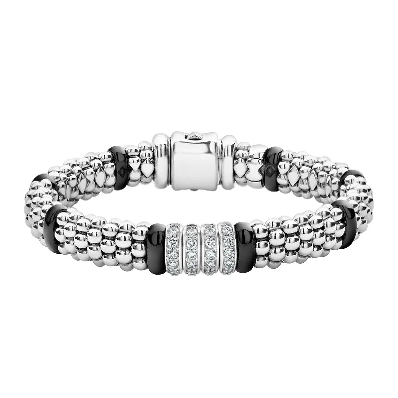 Ladies bracelets with shadow moonstone -Diamond Caviar Bracelet