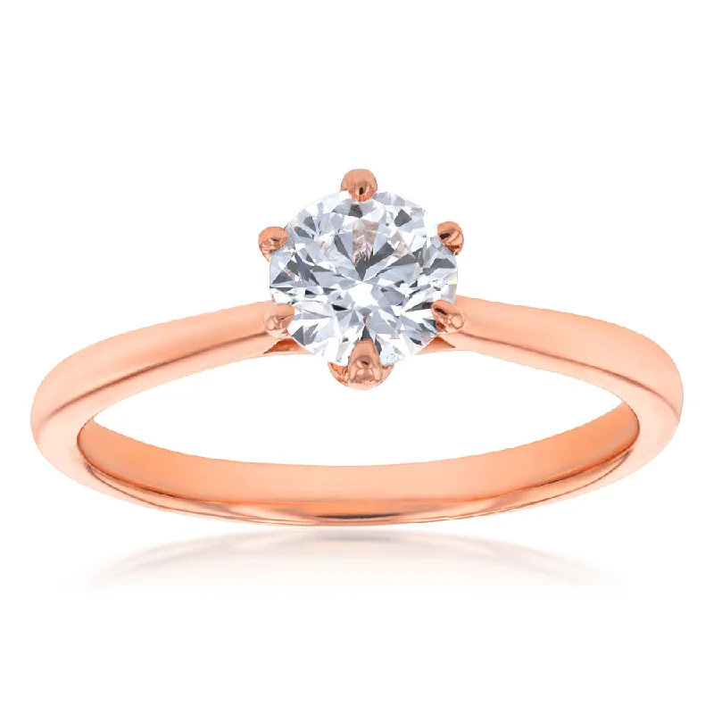 engagement-infinity-gold-ring-Luminesce Lab Grown 1 Carat Solitaire Engagement Ring in 14ct Rose Gold