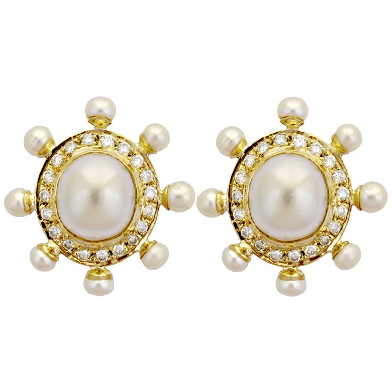 ladies-crawl-pearl-earrings-Earrings-Fresh Water Pearl, South Sea Pearl and Diamond