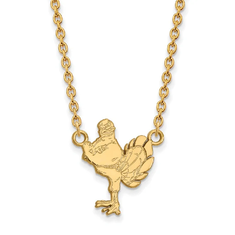 Ladies necklaces with rain pendants -14k Yellow Gold Virginia Tech Lg Logo Pendant Necklace