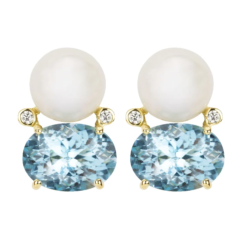 ladies-cross-diamond-earrings-Earrings - Bluetopaz, South Sea Pearl And Diamond (2348F)