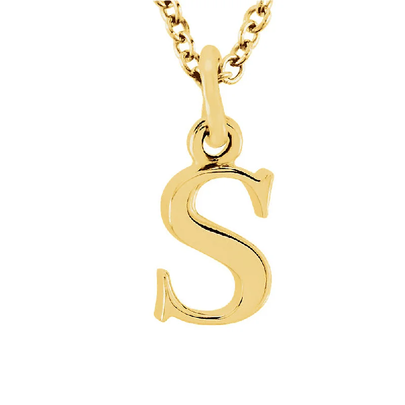 Ladies necklaces unique strands -The Abbey Lower Case Initial 's' Necklace in 14k Yellow Gold, 16 Inch