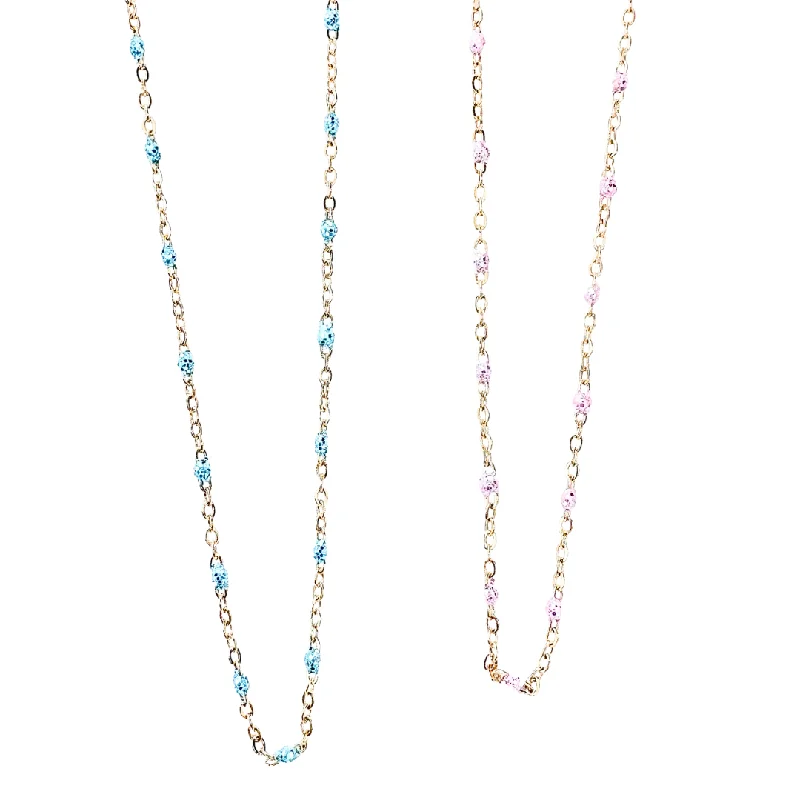 Ladies necklaces artsy chains -Sparkle Enamel Satellite Necklace