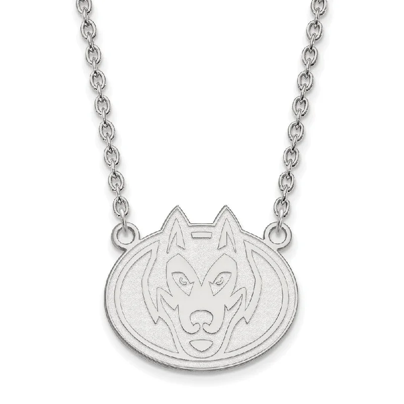 Ladies necklaces for innovators -Sterling Silver St. Cloud State Large Mascot Pendant Necklace