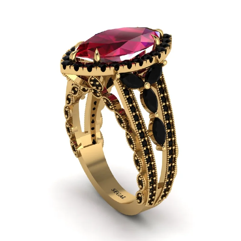 engagement-asscher-cut-gold-ring-Ruby Majestic Splendor Engagement Ring - Antonella No. 40