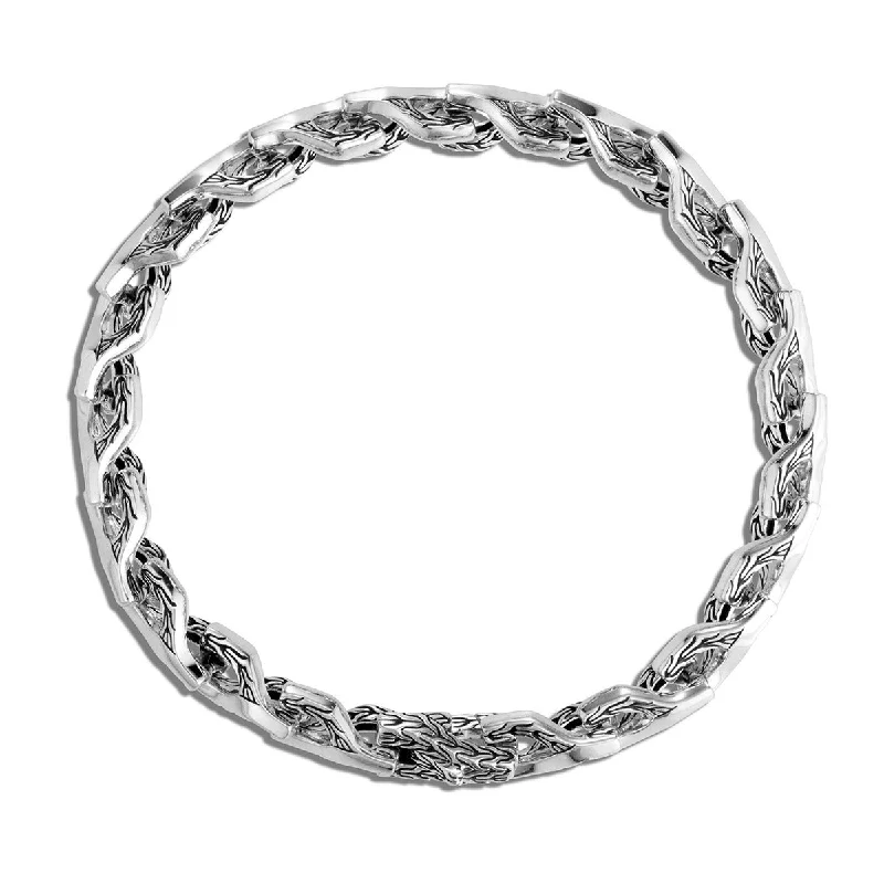 Ladies bracelets fancy bands -Asli Classic Chain Link Silver Link Bracelet