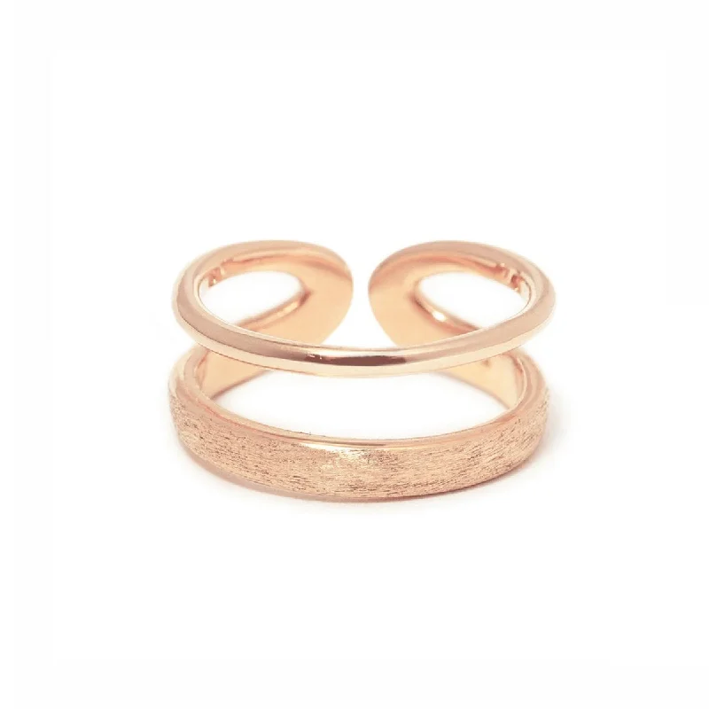 ladies-classic-diamond-rings-Matte Double Band Ring