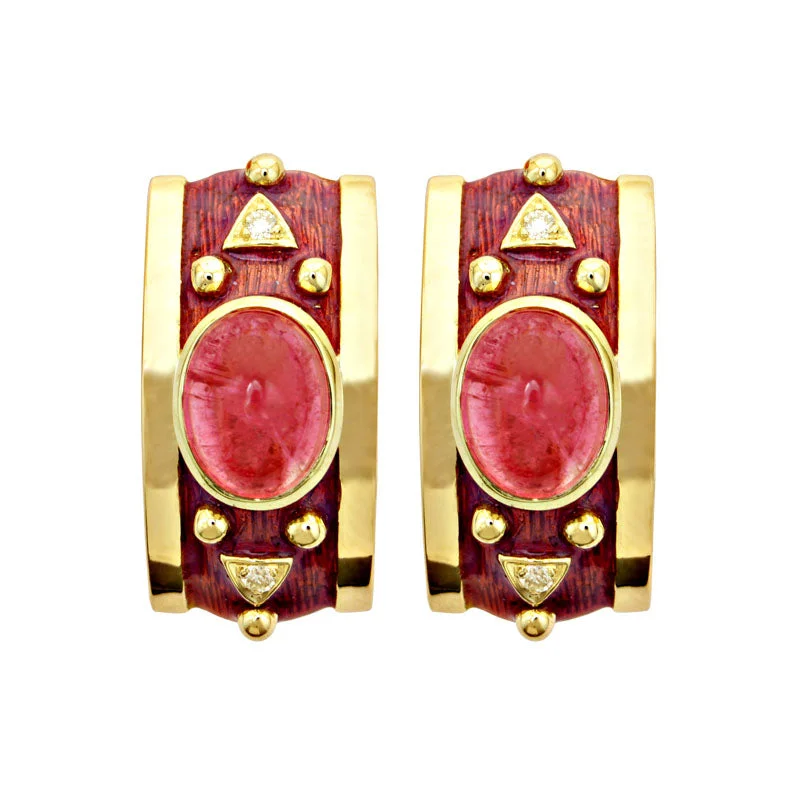 ladies-star-diamond-earrings-Earrings-Rubellite and Diamond (Enamel)