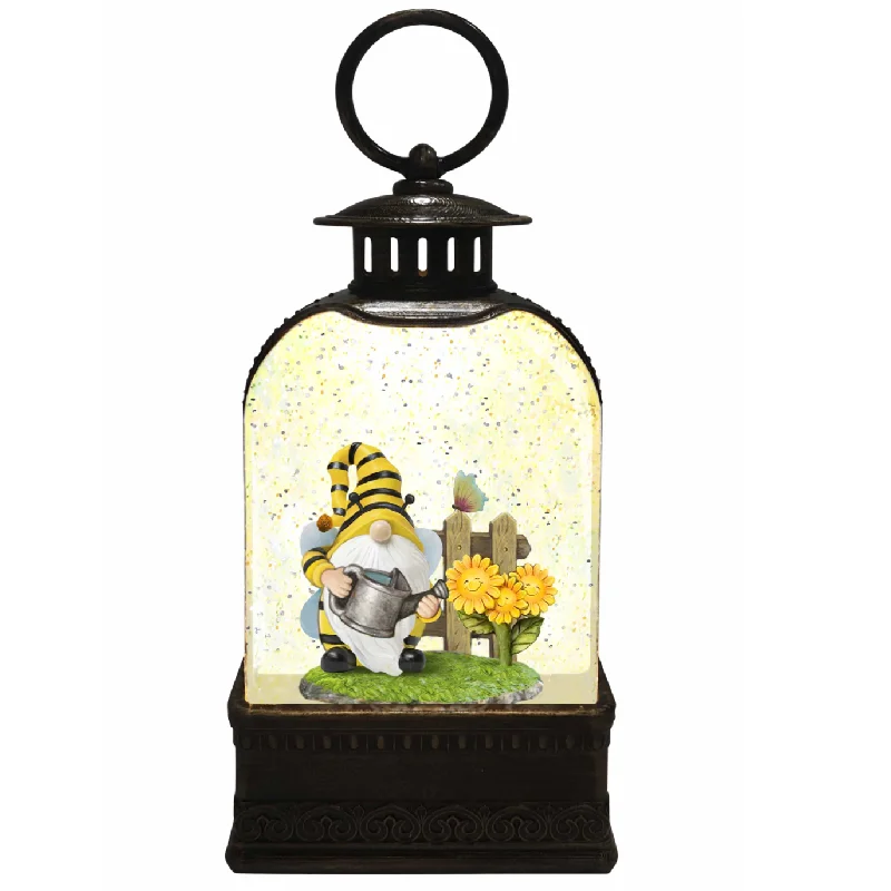 ladies-asscher-cut-emerald-rings-Yellow Bumble Bee Gnome with Watering Can Glitter Water Lantern