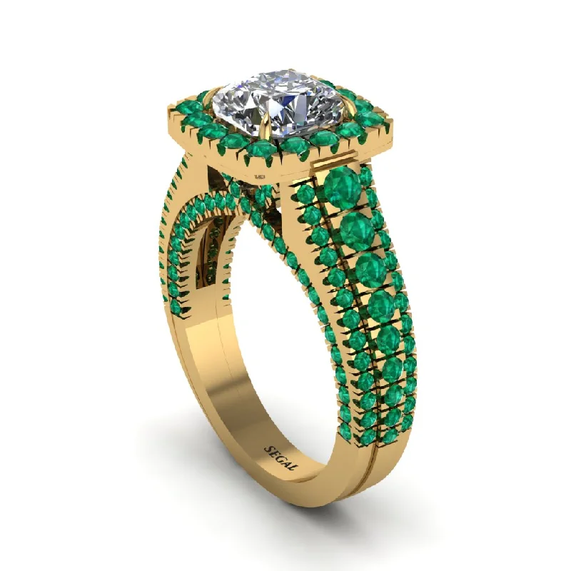 engagement-emerald-classic-ring-Cushion Cut Diamond Eternal Splendor Engagement Ring - Lorelei No. 16