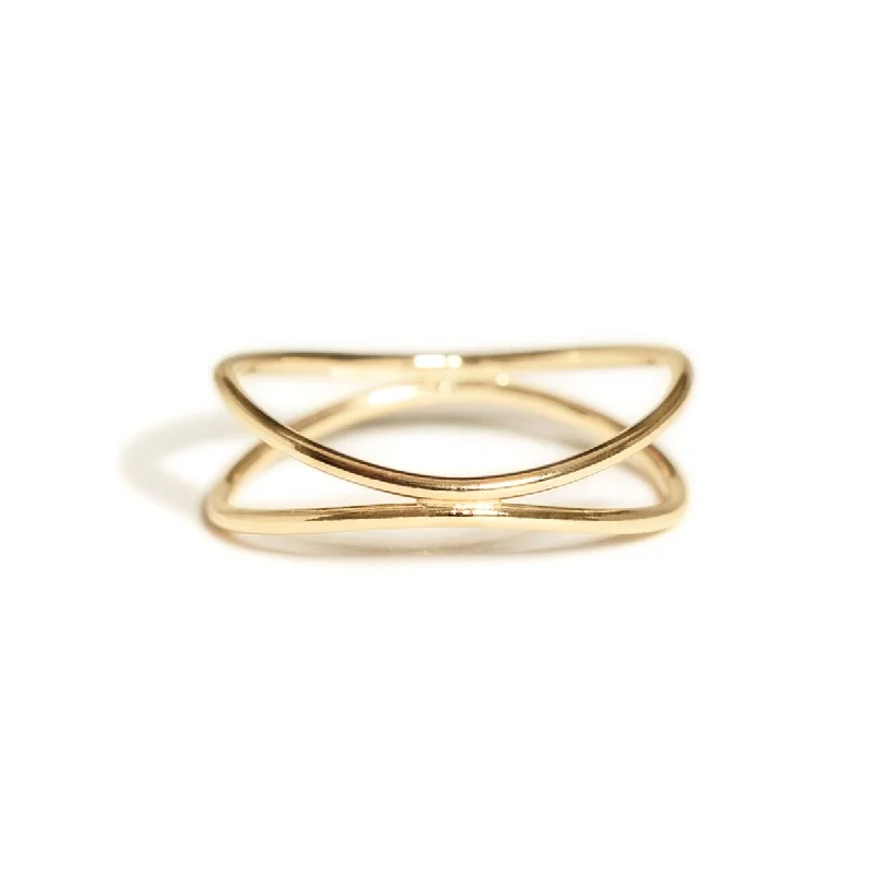 ladies-platinum-modern-rings-Criss Cross Ring