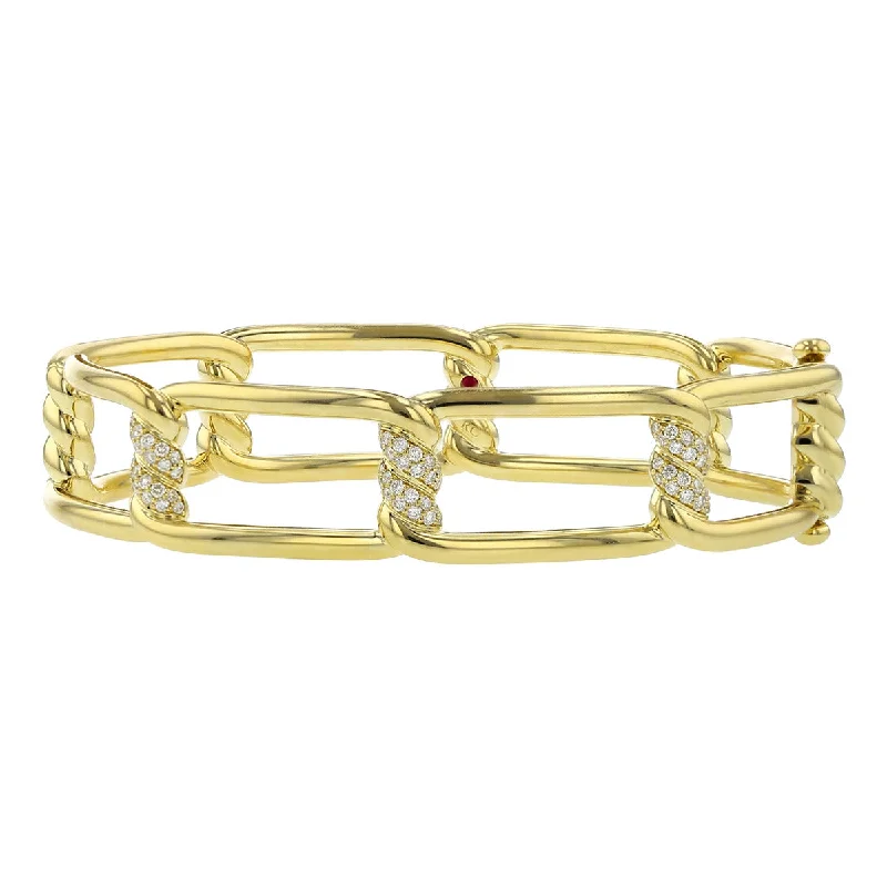 Ladies bracelets with whisker charms -18K Yellow Gold Diamond Bangle Bracelet