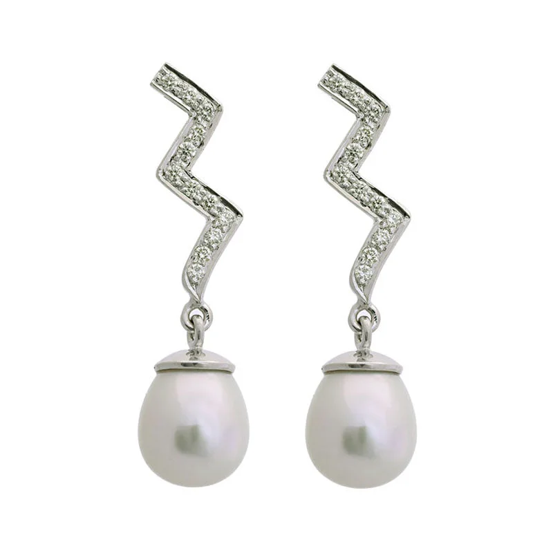 ladies-vintage-diamond-earrings-Earrings-South Sea Pearl and Diamond