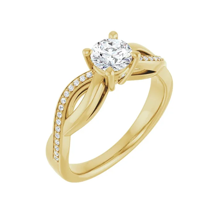 engagement-white-gold-bezel-ring-TALA 18K Yellow Gold Round Lab Grown Diamond Engagement Ring