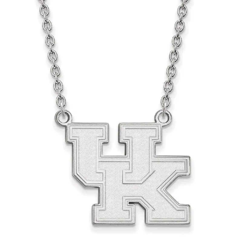 Ladies necklaces for healers -14k White Gold U of Kentucky Large 'UK' Pendant Necklace