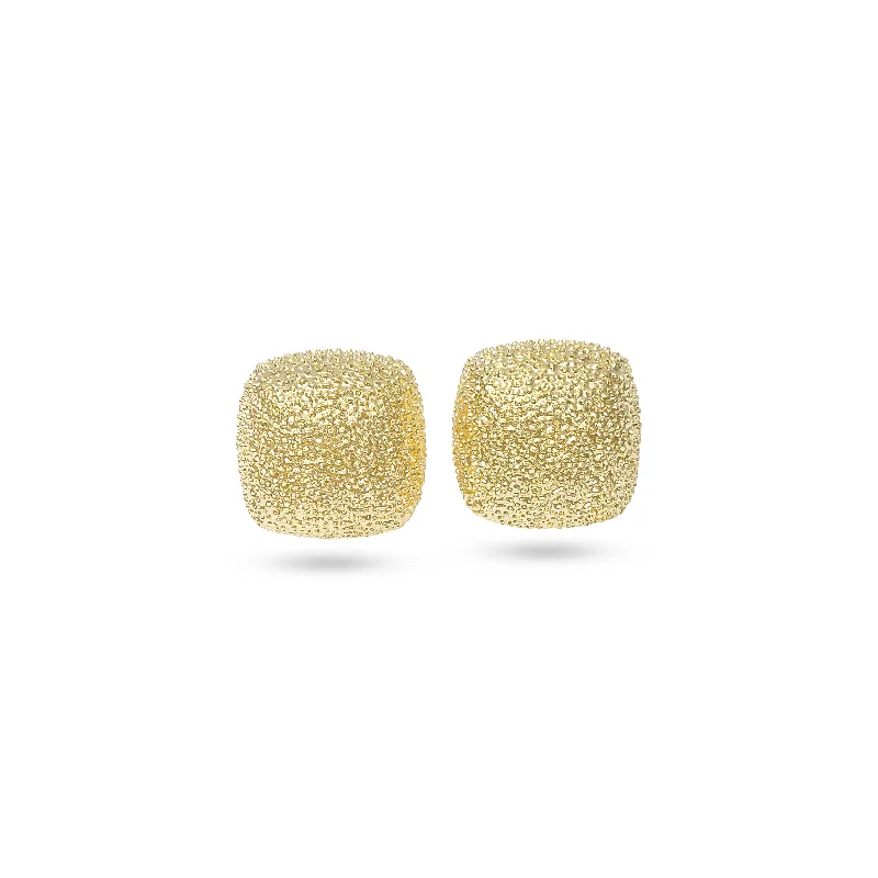 ladies-affordable-gold-earrings-THE TEXTURED SQUARE HEIRLOOM EARRING STUDS