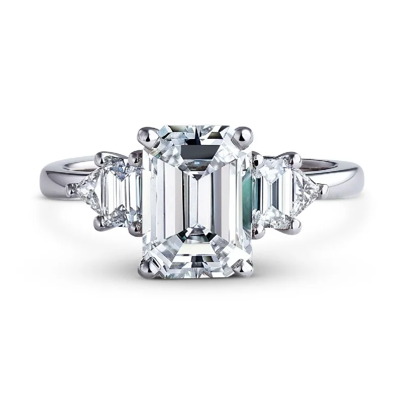 engagement-luxury-rose-gold-ring-Tryst Emerald Cut White Diamond Engagement Ring