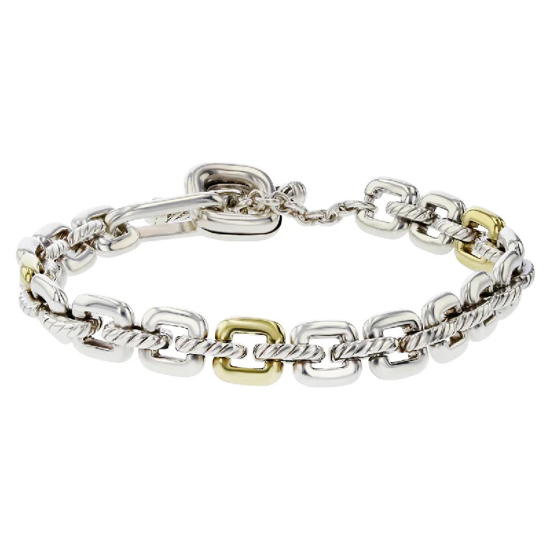 Ladies bracelets for promise days -David Yurman Wellesley Oval Link Bracelet with Yellow Gold