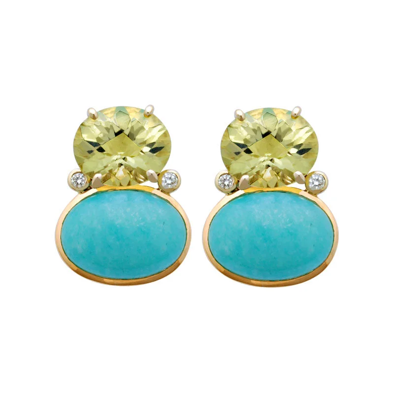 ladies-bohemian-diamond-earrings-Earrings-Lemon Quartz, Amazonite and Diamond