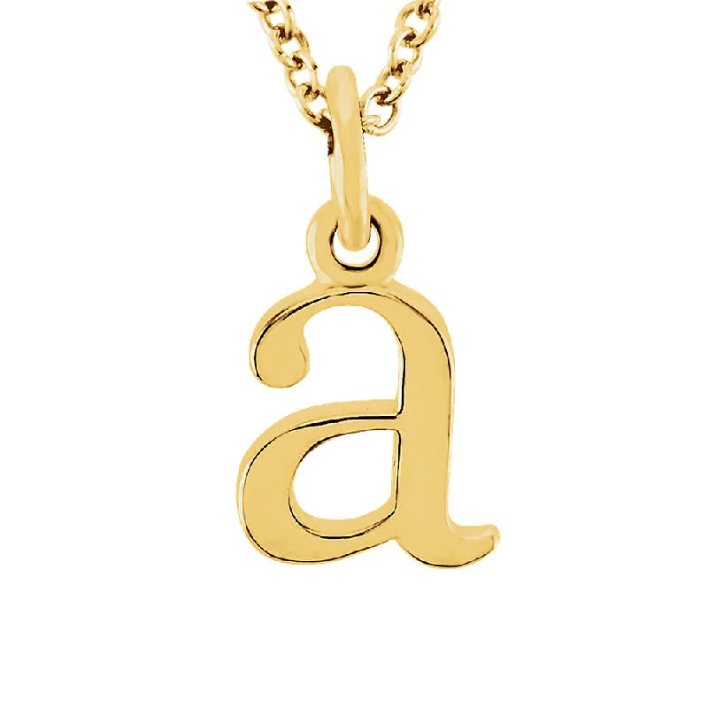 Ladies necklaces with dusk charms -The Abbey Lower Case Initial 'a' Necklace in 14k Yellow Gold, 16 Inch