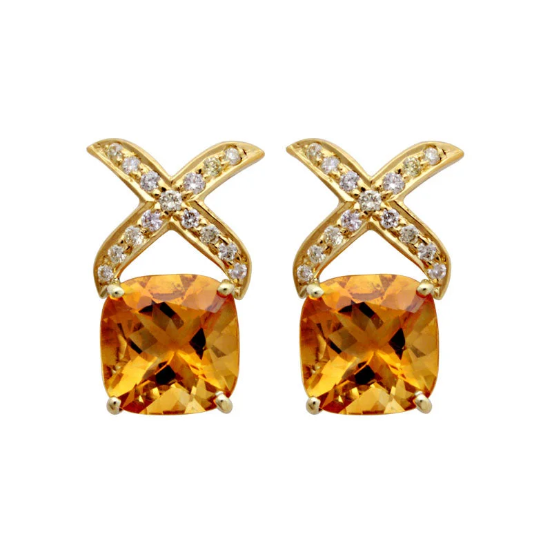 ladies-birthstone-drop-earrings-Earrings-Citrine and Diamond