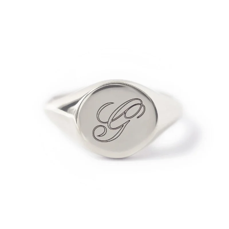 ladies-luxury-gold-rings-Initial Signet Ring