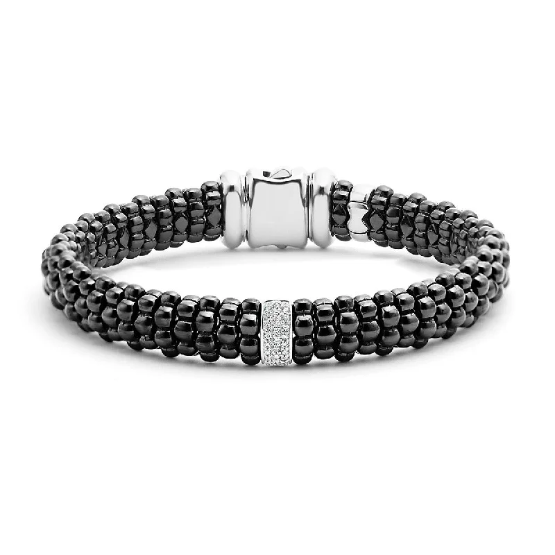 Ladies bracelets shiny polish -Diamond Caviar Bracelet