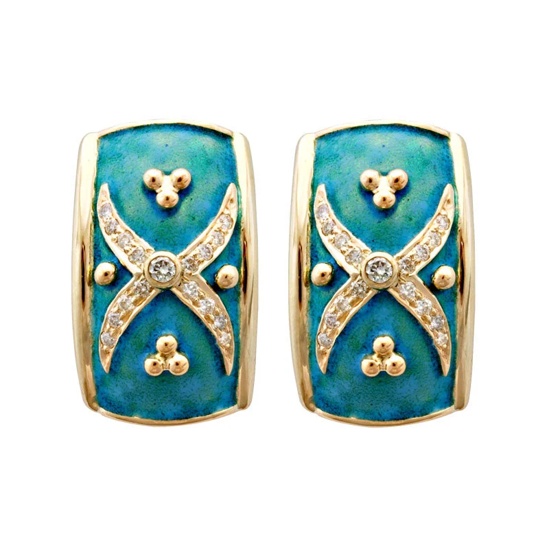 ladies-fashion-silver-earrings-Earrings-Diamond (Enamel)