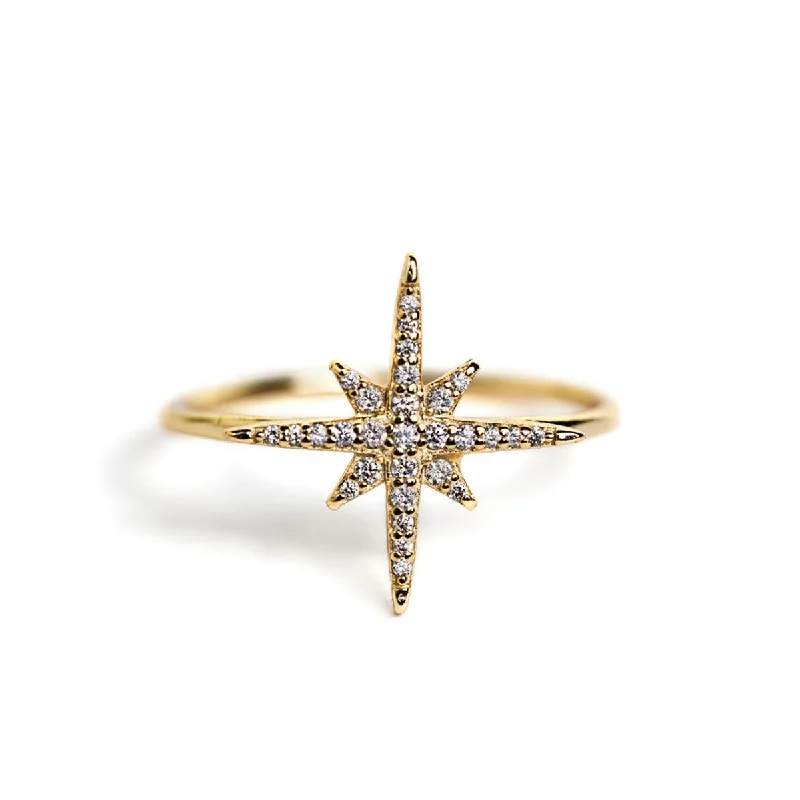 ladies-pear-cut-rose-gold-rings-Celeste Star Ring