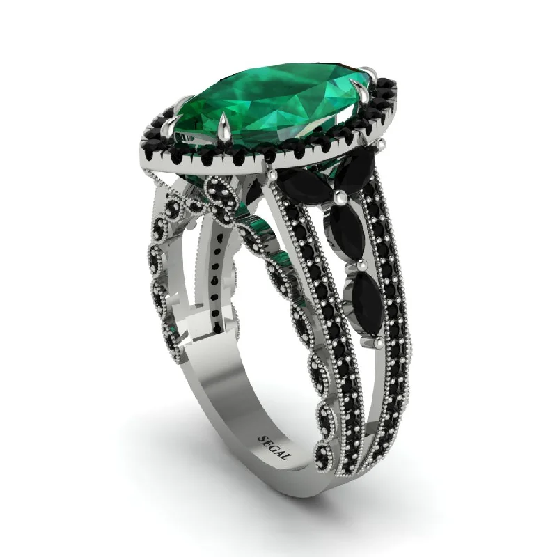 engagement-bridal-sapphire-ring-Emerald Majestic Splendor Engagement Ring - Antonella No. 36