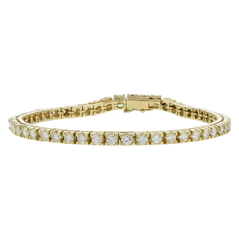 Ladies bracelets with prism charms -4.00-Carat Brilliant Diamond Tennis Bracelet