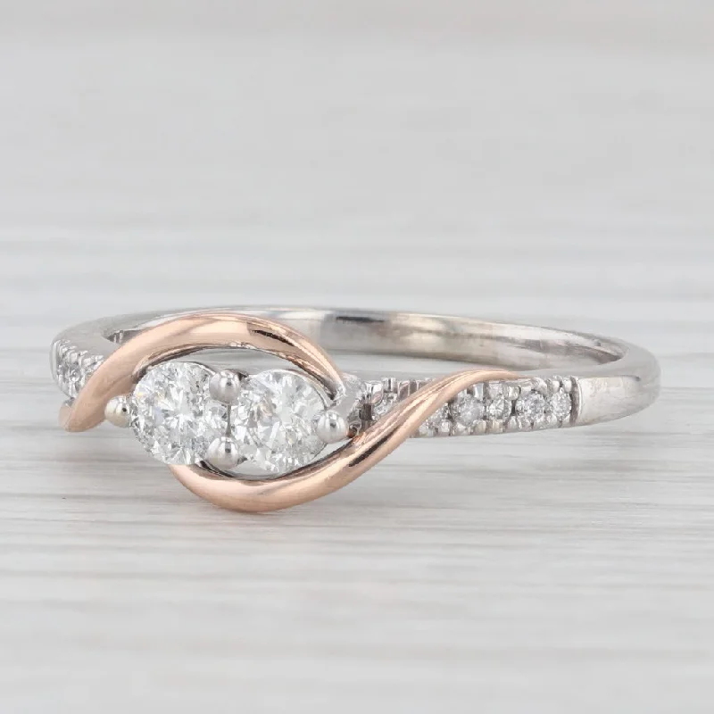 engagement-platinum-twist-ring-Ever Us 0.50ctw Diamond Ring 14k White Rose Gold Sz 10.5 Anniversary Engagement