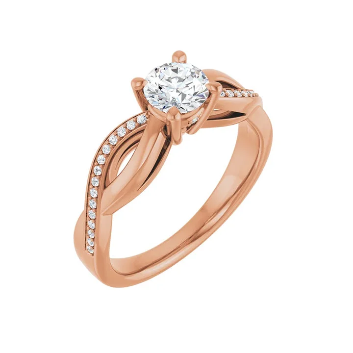 engagement-pearl-vintage-ring-TALA 18K Rose Gold Round Lab Grown Diamond Engagement Ring