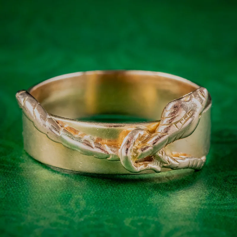 ladies-radiant-cut-diamond-rings-Antique Victorian French Snake Band Ring