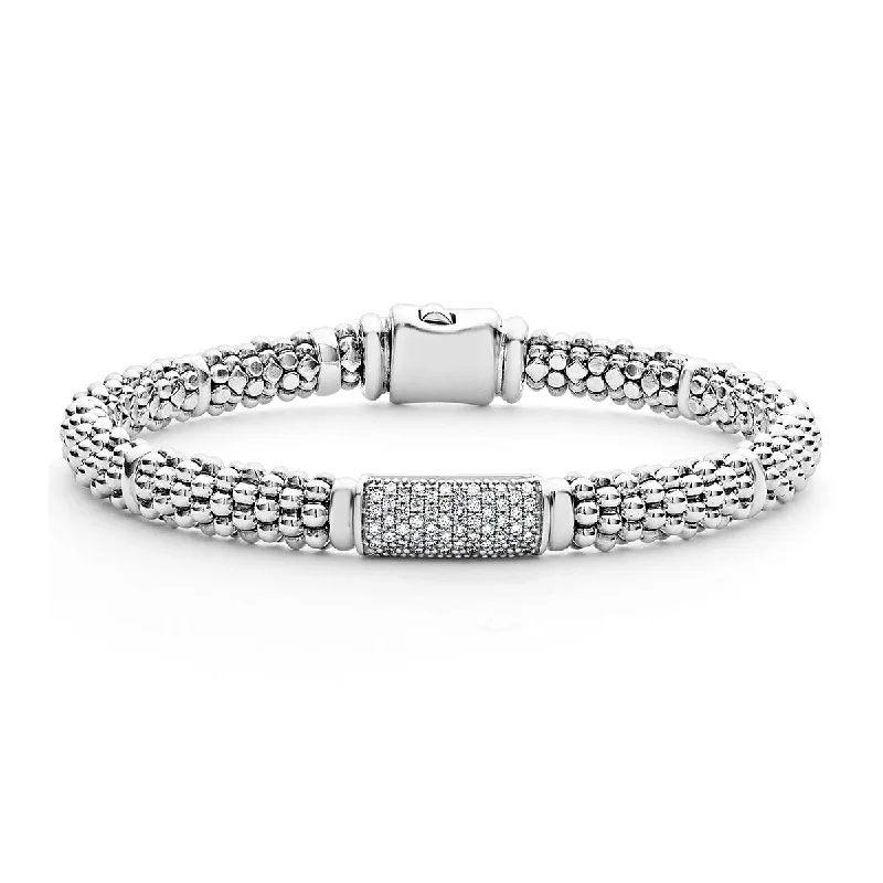 Ladies bracelets with owl charms -Caviar Diamond Bracelet